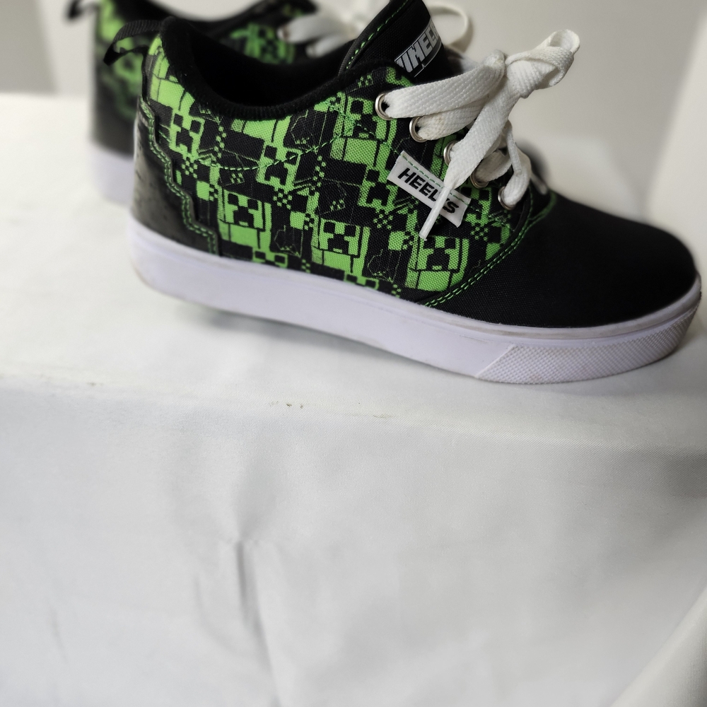 Minecraft Heelys Kids Sneakers - Black and Green Checkered